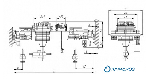 Metallurgical mould charging crane