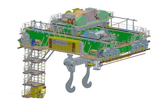 Metallurgical foundry bridge crane