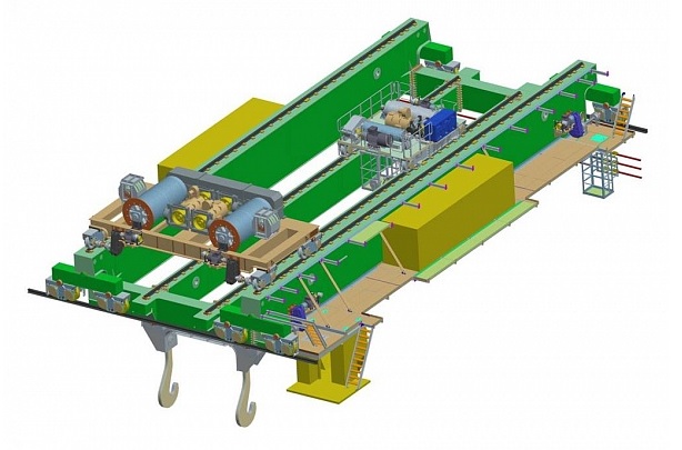 Metallurgical foundry bridge crane