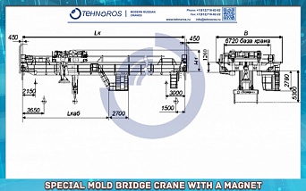 Special mold bridge crane with a magnet